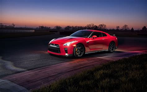 Download wallpapers Nissan GT-R, 2017, Track Edition, Sports coupe, red ...