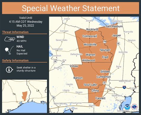 NWS Lake Charles on Twitter: "A special weather statement has been issued for Lumberton TX ...