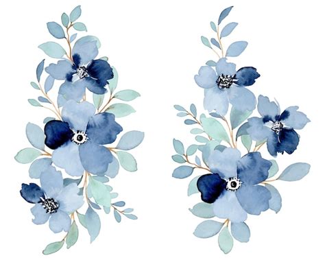 Blue Watercolor Flowers Images - Free Download on Freepik