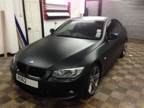 BMW 320 D Wrapped Matte Satin Black by Wrapping Cars London