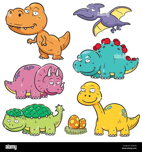 Vector illustration of Dinosaurs cartoon characters Stock Vector Image & Art - Alamy