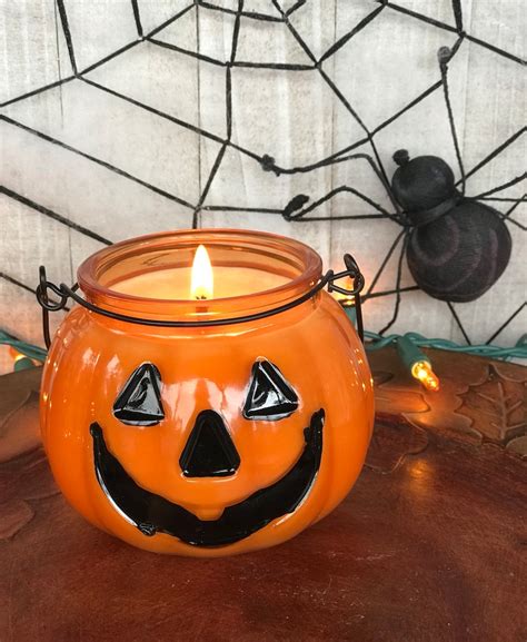 Halloween Candle Halloween Decor Pumpkin Candle Halloween Soy - Etsy