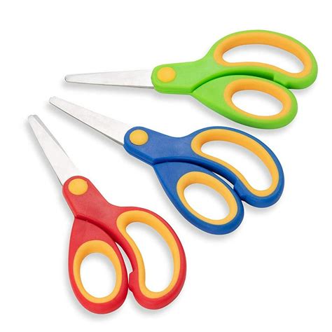 24 Pack Blunt Tip Scissors Bulk for Kids, School Classroom Child Crafts Supplies, Assorted ...