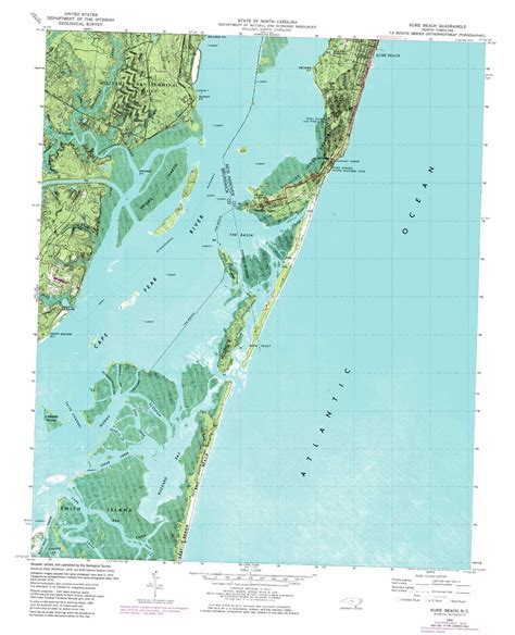 Kure Beach topographic map, NC - USGS Topo Quad 33077h8