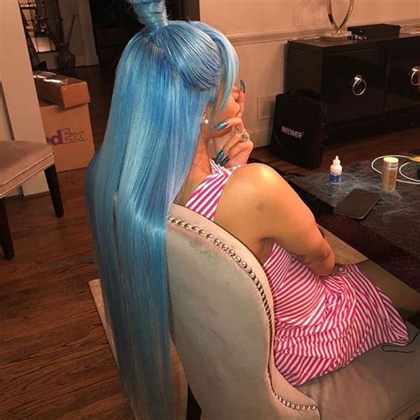 Icy blue hair on Cardi B | Light blue ombre hair, Icy blue hair, Blue hair black girl