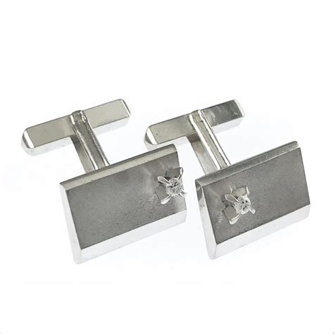 Rectangular Platinum Diamond Cufflinks For Sale at 1stDibs