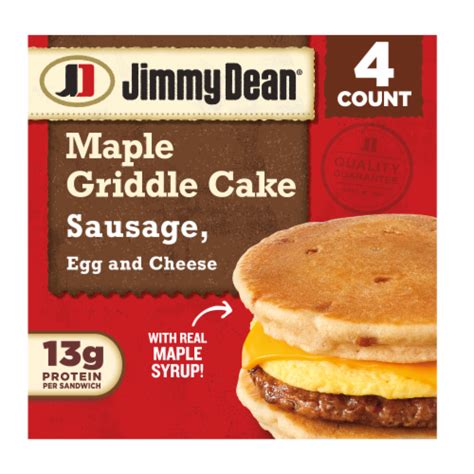 Jimmy Dean Sausage Egg and Cheese Maple Griddle Cake Sandwiches, 18.8 ...