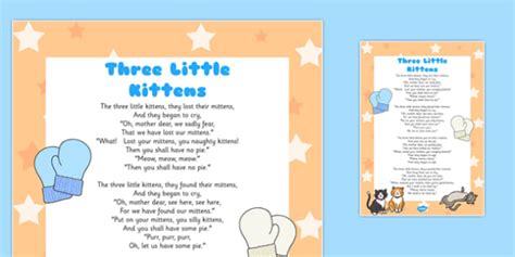 Three Little Kittens Nursery Rhyme