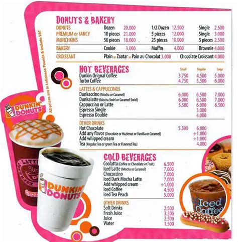 Dunkin Donuts Menu, Menu for Dunkin Donuts, Hamra, Beirut District ...