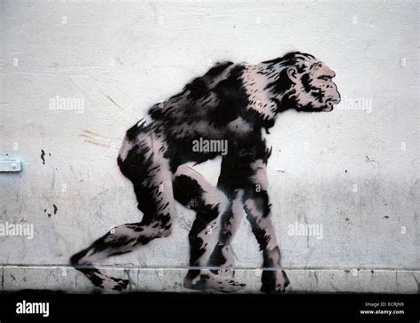 Neanderthal Ape Graffiti in Clapham - London UK Stock Photo - Alamy