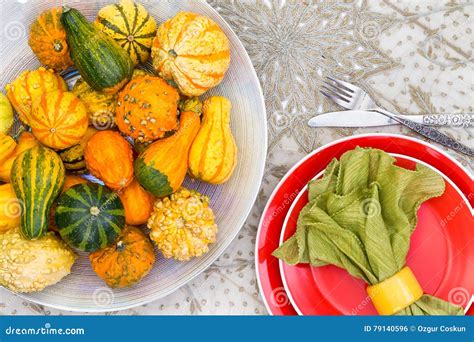 Thanksgiving Centerpiece with Ornamental Gourds Stock Photo - Image of crop, orange: 79140596