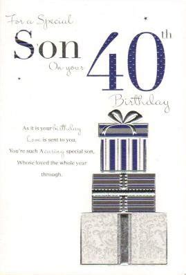 a birthday card for someone's special son on your 40th birthday with ...