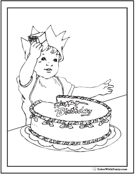 28+ Birthday Cake Coloring Pages Customizable Ad-free PDF Printables