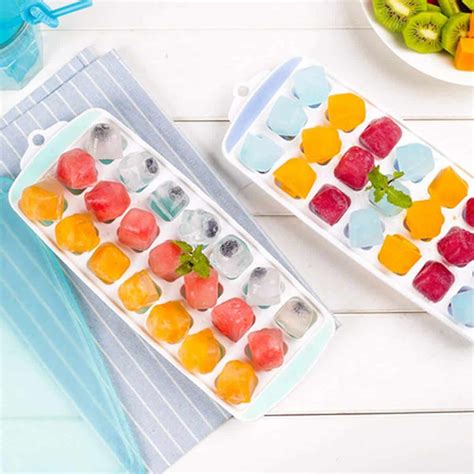 Ice Cube Trays Silicone Easy Release With Lid BPA Free - Water Me Daily