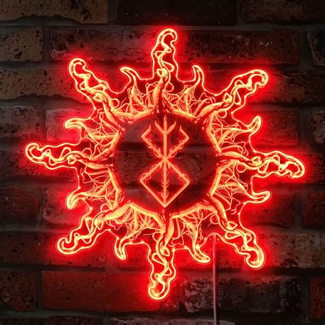 Berserk Sacrifice Emblem 3D Light Wall Sign, Anime Game Room LED Sign, Color Changing, Birthday ...