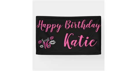 Customize Sweet 16 Birthday Banner | Zazzle