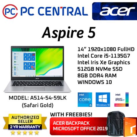 Acer Aspire 5 A514-54-59LK 14-inch FHD IPS, Core i5-1135G7, 8GB, 512GB ...