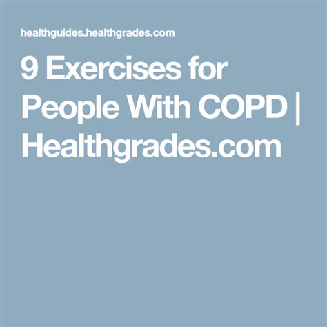 9 Exercises for People With COPD | Copd, Exercise, Workout food