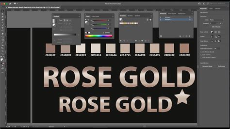 Rose Gold Gradient with Hex Color | Adobe Illustrator Tutorial - YouTube