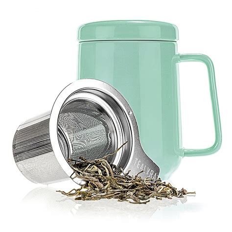 Amazon.com: Tealyra - Peak Ceramic Green Tea Cup Infuser - 19-ounce - Large Mug with Lid and ...