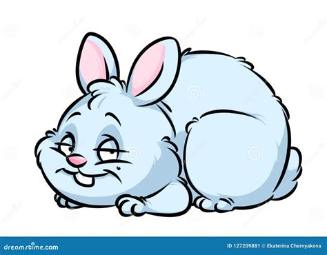 Fat Rabbit Cartoon Illustration Stock Illustration - Illustration of ...