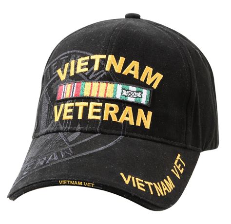 Black Vietnam Veteran Hat Deluxe Low Profile Military Shadow Baseball – Grunt Force