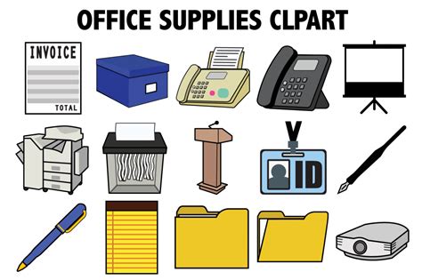 Office Supplies Clipart (240781) | Icons | Design Bundles