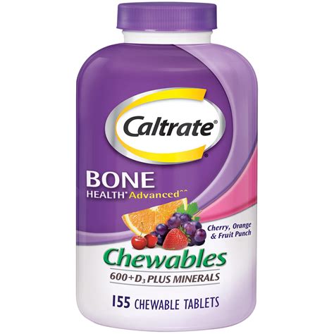 Caltrate Chewables 600 Plus D3 Plus Minerals Calcium Vitamin D ...