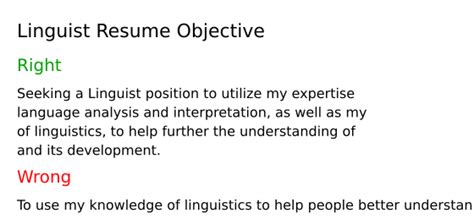 Top 16 Linguist Resume Objective Examples | ResumeCat