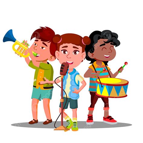 Children Musical Instrument Vector PNG Images, Children Ensemble Children Play Musical ...