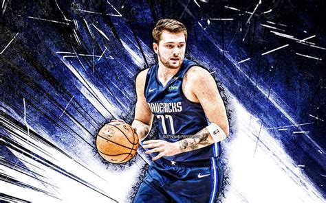 Download wallpapers 4k, Luka Doncic, grunge art, Dallas Mavericks, NBA ...