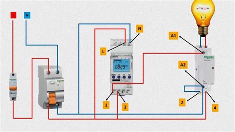 Connection diagram of Schneider ICT Single Phase Contactor with Timer - YouTube