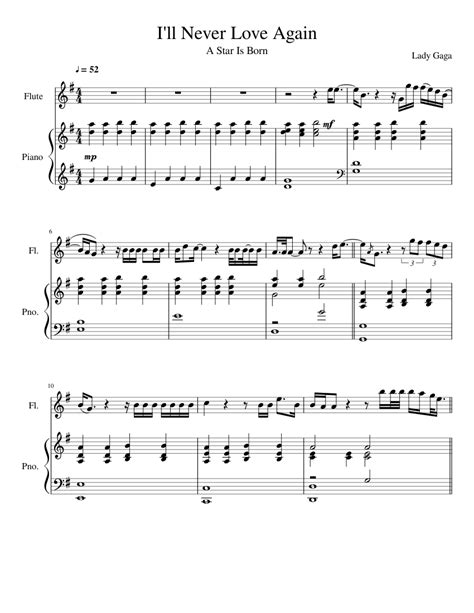 I'll Never Love Again Sheet music for Piano, Flute (Solo) | Musescore.com