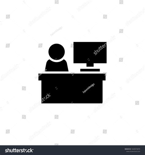 Office Worker Icon Vector Black Solid Stock Vector (Royalty Free ...