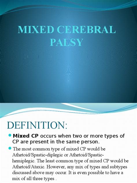 Mixed Cerebral Palsy | PDF | Cerebral Palsy | Neurological Disorders