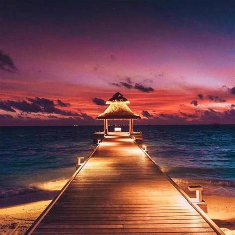 Gorgeous sunsets in the Maldives. | Tropical travel, Gorgeous sunset, Maldives island