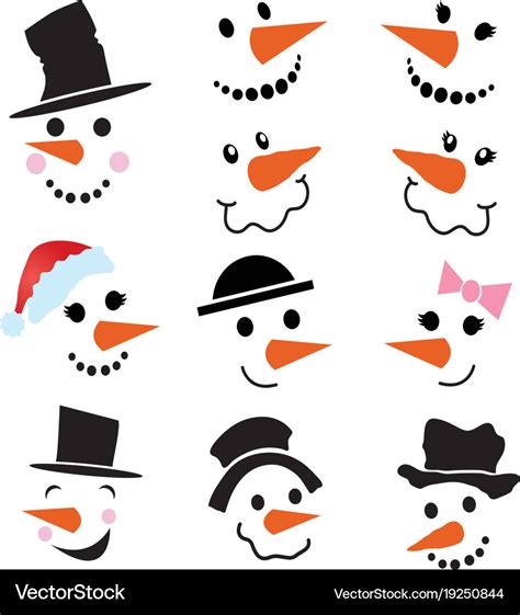 Snowman Faces Bundle, Snowmans Svg, Snowman Face Svg ...