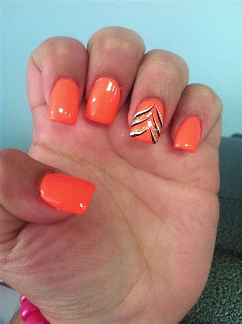 Pin by Ashley DePasquale on nails | Orange nails, Bright orange nails ...