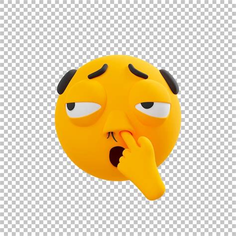 Premium PSD | Nose picking emoticon 3d emoji icon