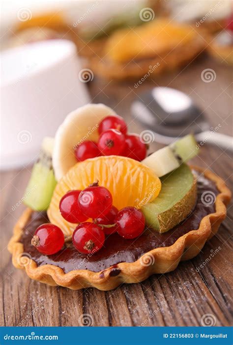 Chocolate and fruit tart stock image. Image of dinner - 22156803