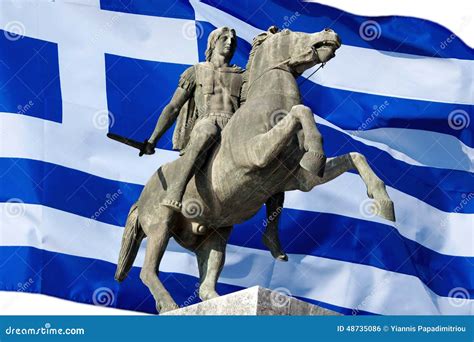 Alexander The Great On Horseback Greek King Statue