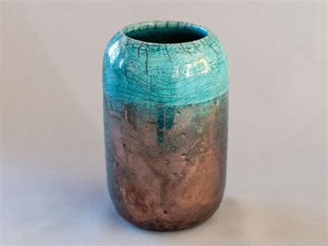Handmade Ceramic Flower Pot Flower Vase Raku Fired Bronze - Etsy ...