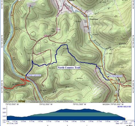 NORTH COUNTRY TRAIL MAP PENNSYLVANIA - Map - Travel - Holiday - Vacations