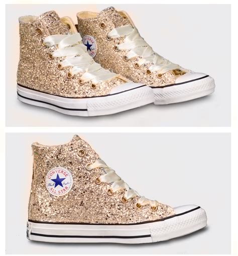 Sparky Gold Glitter Converse All Star High Top or Wedge! All Wedding Colors available. www ...