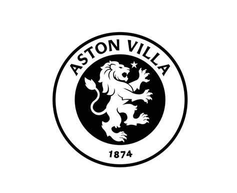 Aston Villa Club Logo Symbol Black And White Premier League Football ...