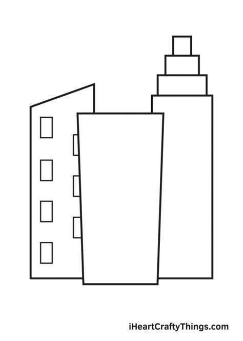 Buildings Drawing - How To Draw Buildings Step By Step