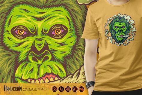 Gorilla king puffs weed joint cannabis strains illustrations By artgrarisstudio | TheHungryJPEG