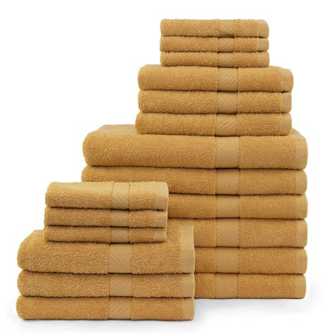 Home Element Basic 18 Piece Bath Towel Set in Gold - Walmart.com