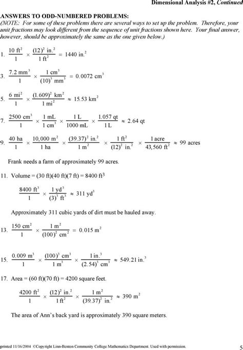 Dimensional Analysis Worksheet Chemistry Dimensional Analysis 2 Pdf ...