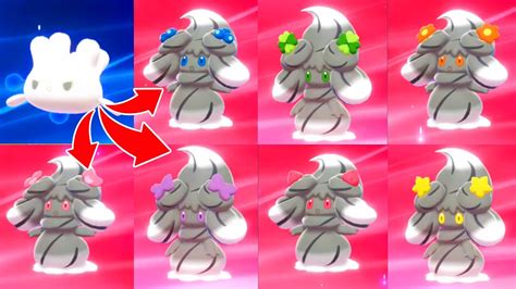 Evolving All 7 Sweet Forms of Shiny Gigantamax Alcremie! All Shiny ...